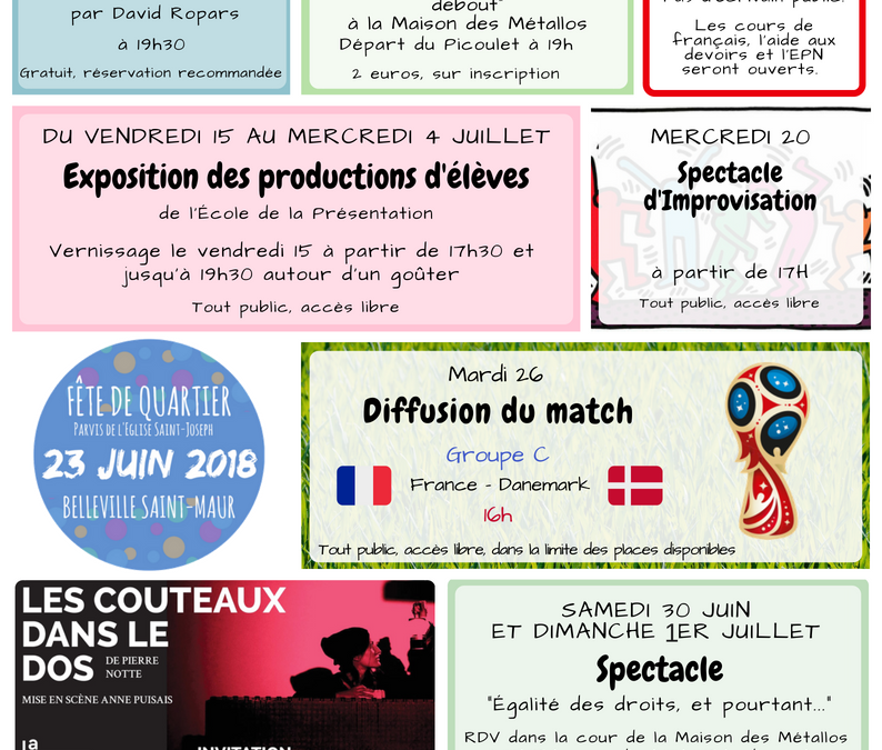 Programme de Juin 2018